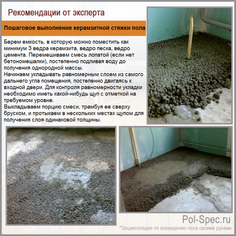 Стяжка пола с керамзитом инструкция Стяжка пола с керамзитом инструкция