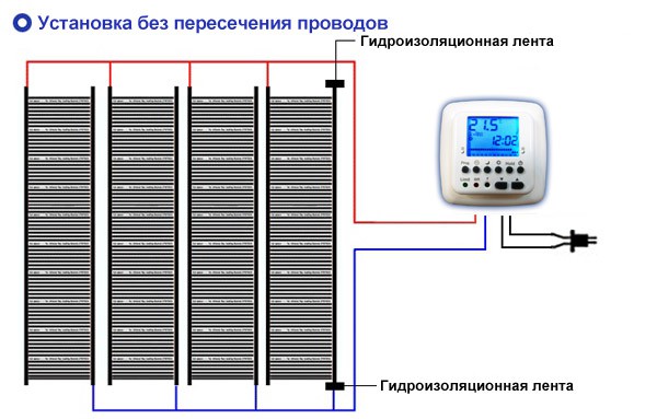 Схемы монтажа пленочного теплого пола