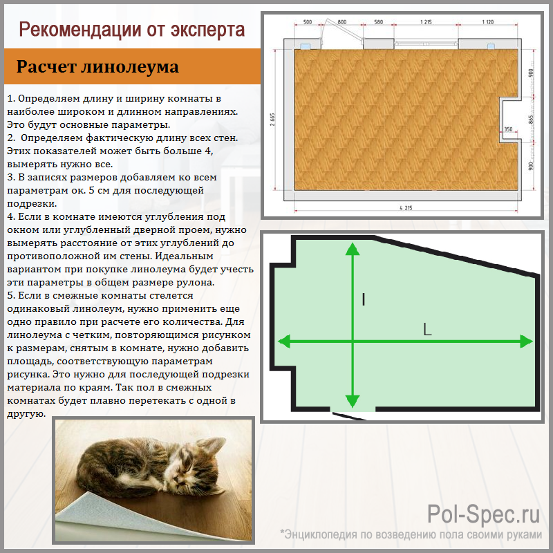 Расчет линолеума